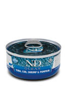 Farmina N&D Cat Ocean (тунец, треска, креветки, тыква) в зоомагазине Лепшы Сябар