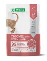 Nature's Protection Healthy Growth Kitten (курица, говядина, ягненок), 100 г x 22 шт. в зоомагазине Лепшы Сябар