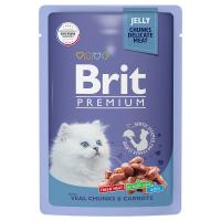 Brit Premium Cat Pouches Kitten (телятина с морковью в желе), 85 г в зоомагазине Лепшы Сябар