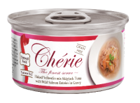 Cherie (хлопья тунца, кусочки дикого лосося в подливе), 80 г в зоомагазине Лепшы Сябар