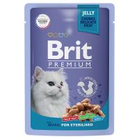 Brit Premium Cat Pouches Sterilised (перепелка в желе), 85 г в зоомагазине Лепшы Сябар