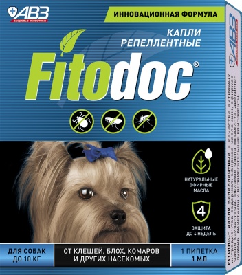 FITODOC Капли репелентные для собак,  1 пип.,  до 10 кг 