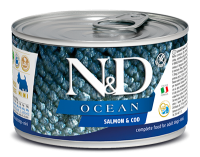 Farmina N&D Ocean Dog Adult Mini (лосось, треска), 140 г в зоомагазине Лепшы Сябар