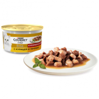 Gourmet Gold (кусочки с курицей и печенью), 85 г в зоомагазине Лепшы Сябар