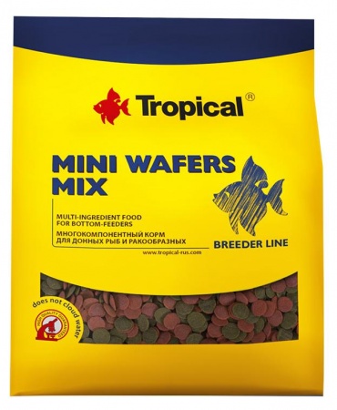 BREEDER LINE MINI WAFERS MIX (чипсы) многокомпонентный корм для донных рыб и ракообразных в зоомагазине Лепшы Сябар