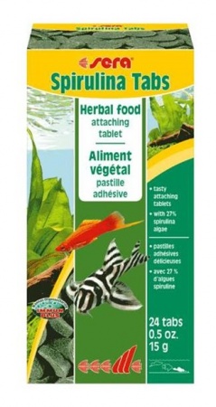 Sera Корм таблетки для всех рыб "Spirulina Tabs", 24 таб., 16 г. в зоомагазине Лепшы Сябар