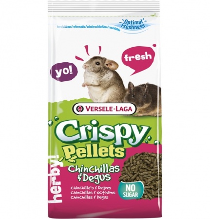 Versele Laga Crispy Pellets полноценный корм для шиншилл и дегу, 1 кг в зоомагазине Лепшы Сябар
