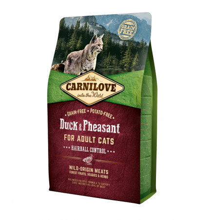 Carnilove for Adult Cats Hairball Control (утка, фазан) в зоомагазине Лепшы Сябар