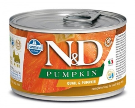 Farmina N&D Pumpkin Dog Adult Mini (перепел, тыква), 140 г в зоомагазине Лепшы Сябар