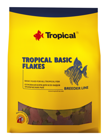    BREEDER LINE TROPICAL BASIC FLAKES (хлопья) основной корм для всех видов тропических рыб в зоомагазине Лепшы Сябар