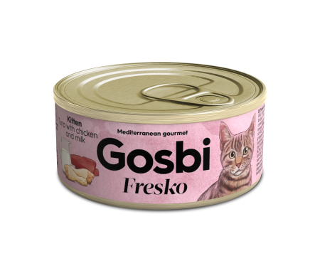 Gosbi Fresko Kitten (тунец, курица, молоко), 70 г в зоомагазине Лепшы Сябар