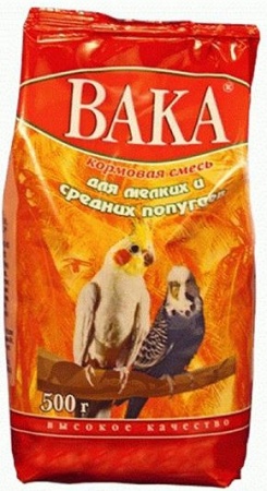 Корм ВАКА "ВК" для мелких и средних попугаев, 500 г в зоомагазине Лепшы Сябар