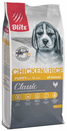 Blitz Classic Puppy All Breeds (курица, рис) в зоомагазине Лепшы Сябар
