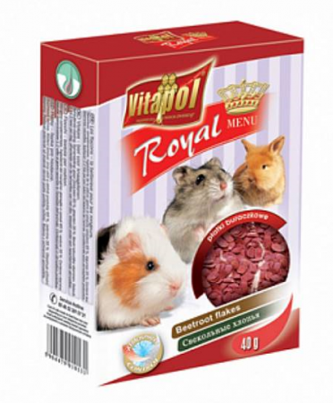Лакомство Vitapol для грызунов Royal Minu свекольные хлопья, 40 г. в зоомагазине Лепшы Сябар