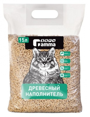Gamma Наполнитель впитывающий древесный (мелкие гранулы) в зоомагазине Лепшы Сябар