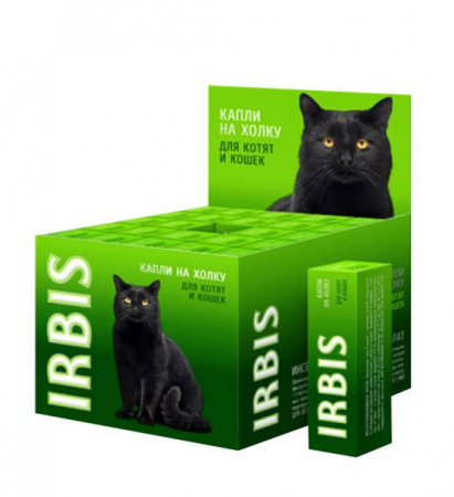 Биокапли на холку для котят и кошек Irbis, 1 флакон/1 мл
